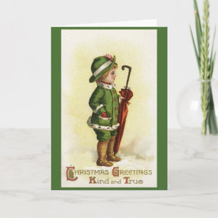 Victorian Child Christmas Greeting Card