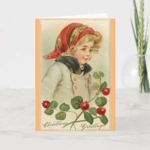 Victorian Child Christmas Greeting Card