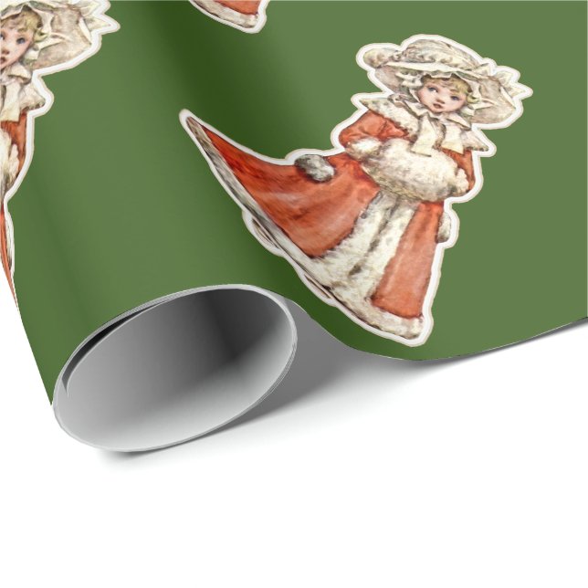 Victorian child paper doll winter nostalgic cute (Roll Corner)