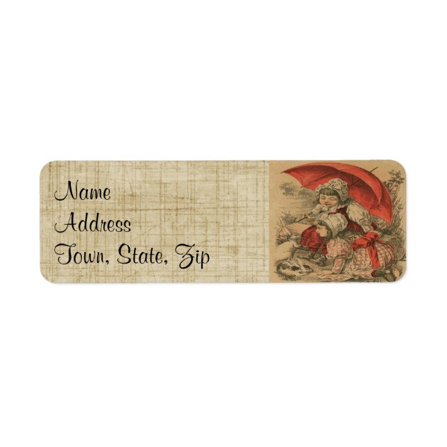 Victorian Child W/Bunnies Return Address Labels (Front)