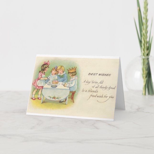 Victorian Children Birthday Party Birthday Card (Front)