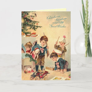 Victorian Children Christmas Card