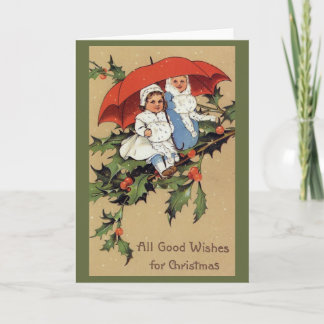 Victorian Children Christmas Greeting Card