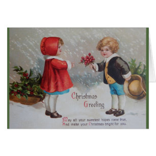 Victorian Children Christmas Greeting Card