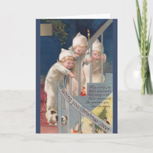 Victorian Children Christmas Greeting Card