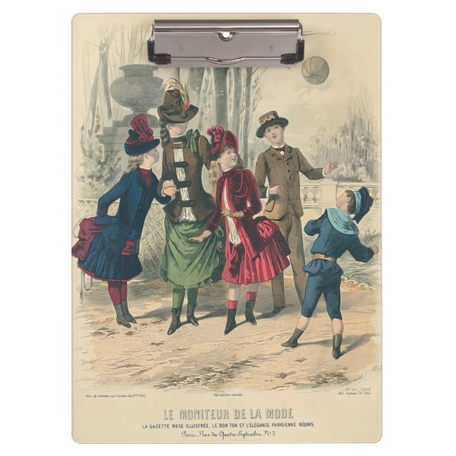 Victorian Children Dress Play Vintage Antique Clipboard (Front)