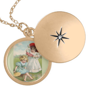 Victorian Children Locket Necklace