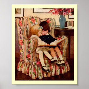 Victorian Children Story Book Art Print