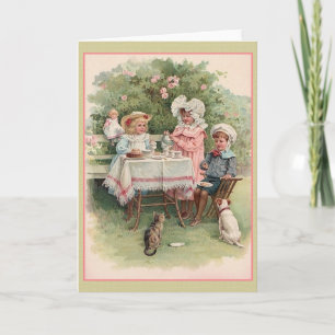 Victorian Children Tea Party Note Card