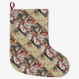 Victorian Children Vintage Kids Christmas Stocking