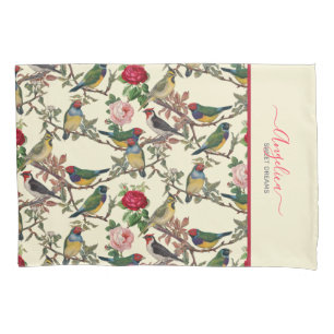 Victorian Chintzy Scrapbook Retro Birds Pattern Pillowcase
