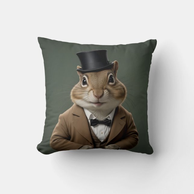 Victorian Chipmunk Cushion (Front)