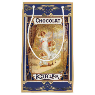 Victorian chocolate advertisement label gift bag
