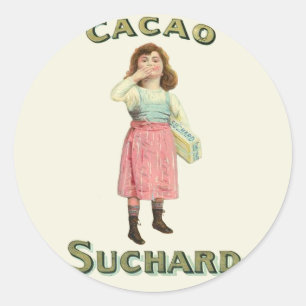 Victorian Chocolate Kiss Girl Sugar Classic Round Sticker