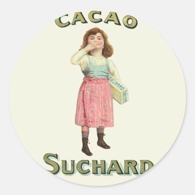Victorian Chocolate Kiss Girl Sugar Classic Round Sticker (Front)
