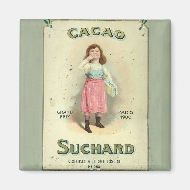 Victorian Chocolate Kiss Girl Sugar Magnet (Front)