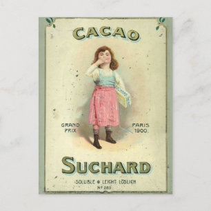 Victorian Chocolate Kiss Girl Sugar Postcard