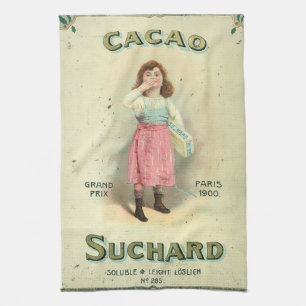 Victorian Chocolate Kiss Girl Sugar Tea Towel