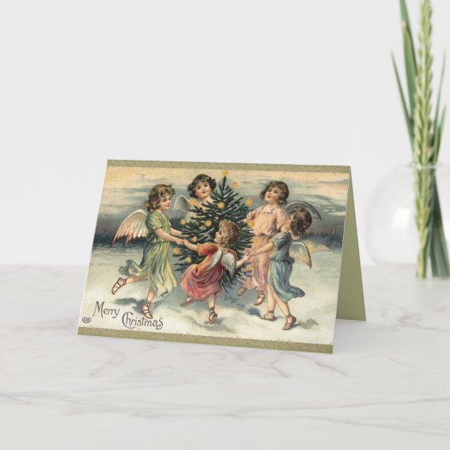 Victorian Christmas Angel Card (Front)