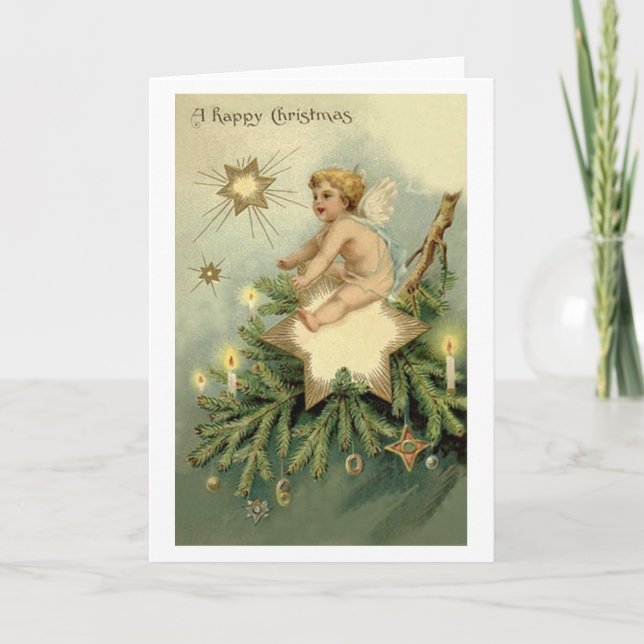 Victorian Christmas Angel Christmas Card (Front)
