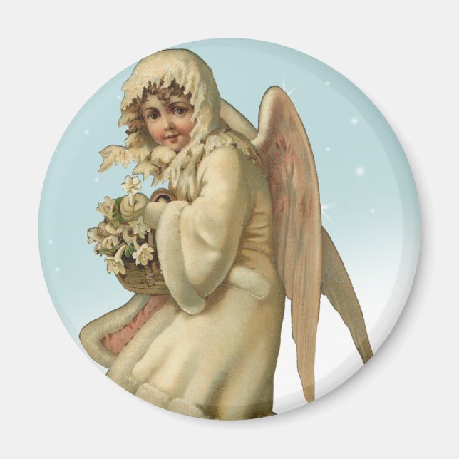 Victorian Christmas Angel Girl Magnet (Front)