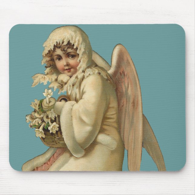 Victorian Christmas Angel Girl Mouse Mat (Front)