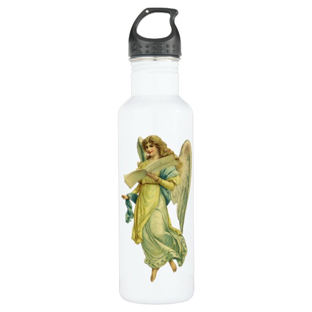 Victorian Christmas Angel, Gloria in Excelsis Deo 710 Ml Water Bottle (Front)