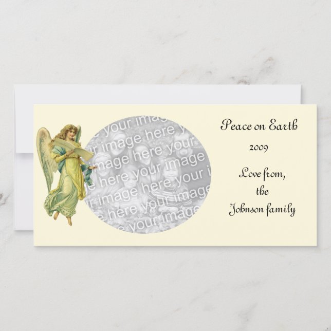 Victorian Christmas Angel, Gloria in Excelsis Deo Holiday Card (Front)