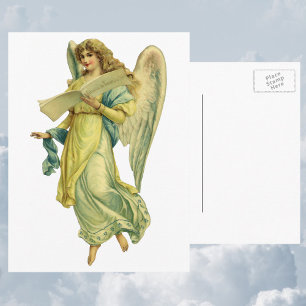 Victorian Christmas Angel, Gloria in Excelsis Deo Holiday Postcard