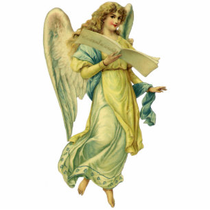 Victorian Christmas Angel, Gloria in Excelsis Deo Photo Sculpture Decoration