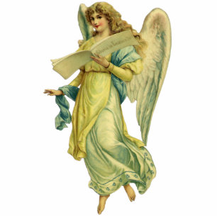 Victorian Christmas Angel, Gloria in Excelsis Deo Photo Sculpture Decoration