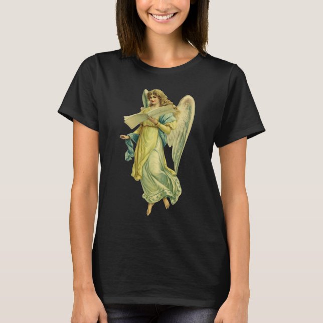 Victorian Christmas Angel, Gloria in Excelsis Deo T-Shirt (Front)