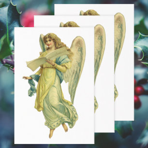 Victorian Christmas Angel, Gloria in Excelsis Deo Wrapping Paper Sheet