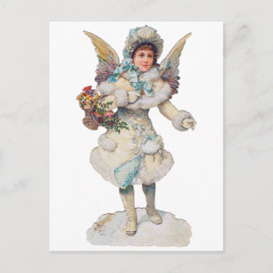 Victorian Christmas Angel Holiday Postcard