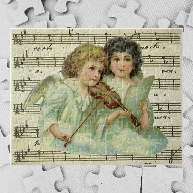 Victorian Christmas Angels Violin and Sheet Music Jigsaw Puzzle (Creator Uploaded)
