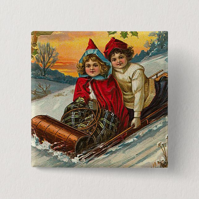 Victorian Christmas Button (Front)
