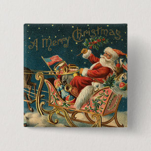 Victorian Christmas Button Pin