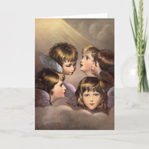 Victorian Christmas Card Caroling Angels