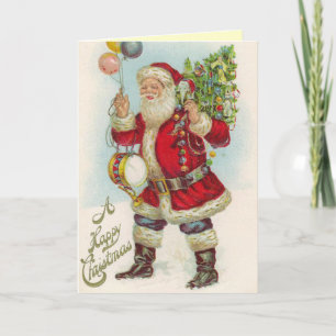 Victorian Christmas Card - Santa