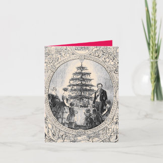 Victorian Christmas Card Victoria & Edward w/ tree