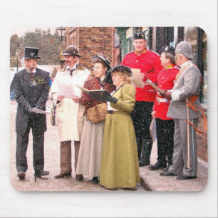 VICTORIAN CHRISTMAS CAROL SINGERS MOUSE MAT