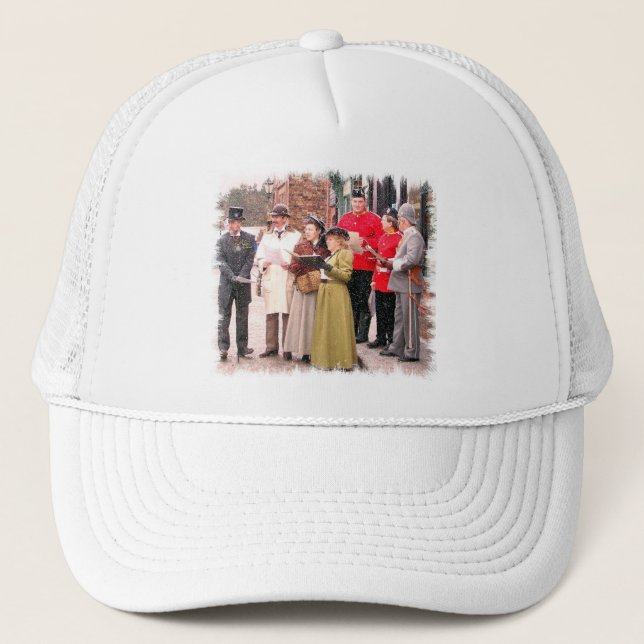VICTORIAN CHRISTMAS CAROL SINGERS TRUCKER HAT (Front)