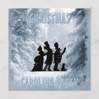 Victorian Christmas Caroling Party Blue Snow