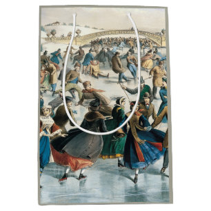 Victorian Christmas Central Park Currier & Ives Medium Gift Bag