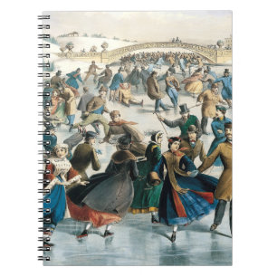 Victorian Christmas Central Park Currier & Ives Notebook
