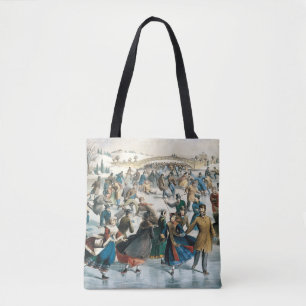 Victorian Christmas Central Park Currier & Ives Tote Bag