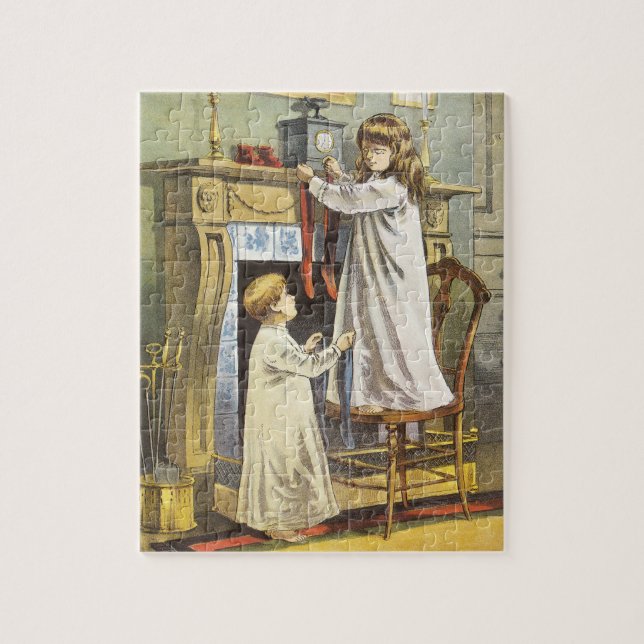 Victorian Christmas, Children Christmas Stockings Jigsaw Puzzle (Vertical)