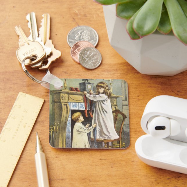Victorian Christmas, Children Christmas Stockings Key Ring (Desk)