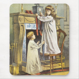 Victorian Christmas, Children Christmas Stockings Mouse Mat