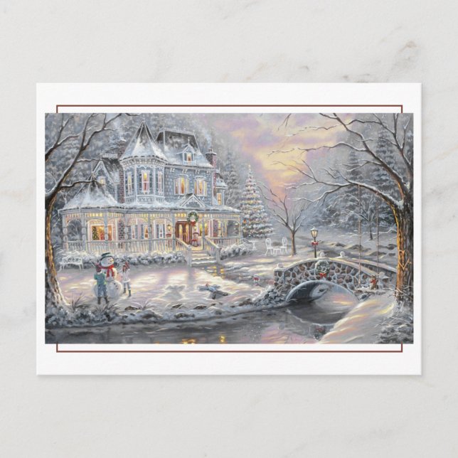 Victorian Christmas  Country Home Postcard (Front)